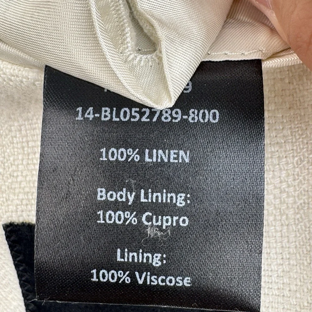 Todd Snyder Linen Sutton Blazer Mens 40L White Herringbone Beach Wedding NWT